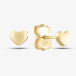9ct Yellow Gold Heart Shaped Stud Earrings