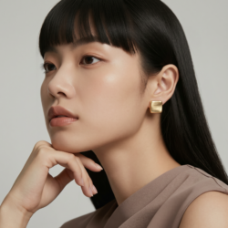 9ct Yellow Gold Square Stud Earrings