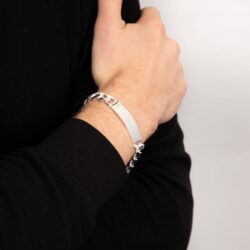 Silver Heavyweight ID Curb 22cm Bracelet