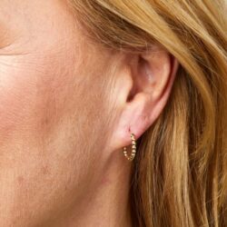 Ball Hoop Earrings in 9ct Yellow Gold