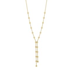 Ball Chain Lariat Necklace in 9ct Gold