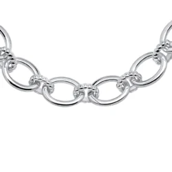 Oval Link Bracelet with Textured Connection Links