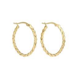 9ct Yellow Gold Twisted Rope Hoop Earrings