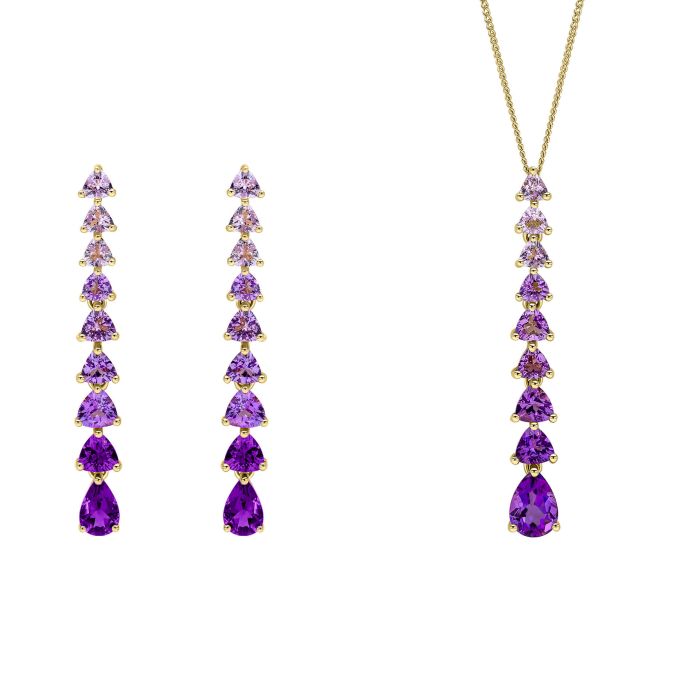 Trillion and Pear Amethyst