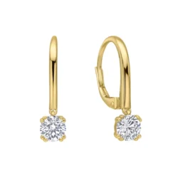 Double Claw Solitaire French Hook Earrings
