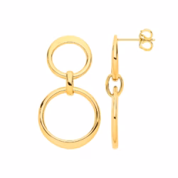 9ct Yellow Gold Double Circle Earrings
