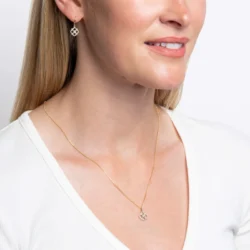 Diamond Floral Yellow Gold Pendant
