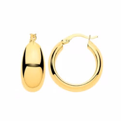 9ct Yellow Gold wider style Hoop 15mm