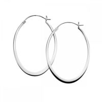 Oval Flat Edge Hoop Earrings