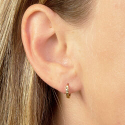 Diamond Cut Yellow Gold Hoops
