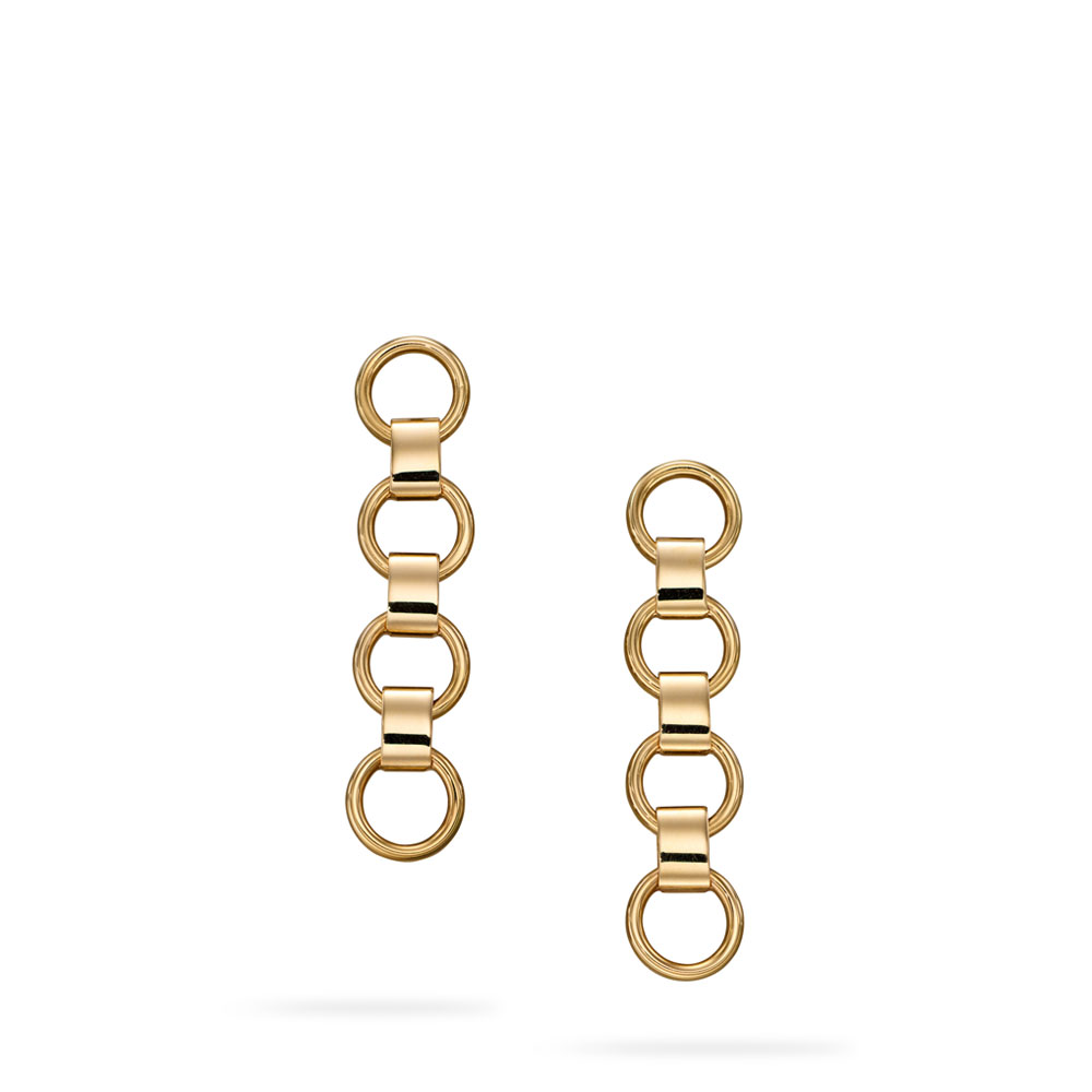 Circle Link Gold Earrings