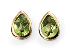 Peridot Teardrop Studs