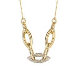 Diamond Navette Link Necklace