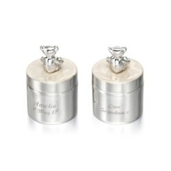 Silver Plated Tooth Box And Curl Box
