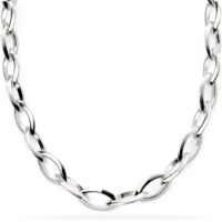 Silver Marquise Chain Link Necklace