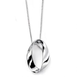 Silver Open Twist Oval