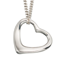 Silver Slip on Heart + 41cm Chain