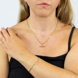 T-Bar Chain Bracelet in 9ct Gold