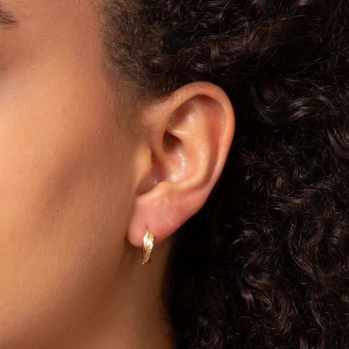 Twist Leaf Earrings in 9ct Gold