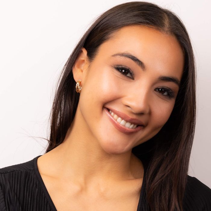 Rope Textured Hoop Earrings in 9ct Gold