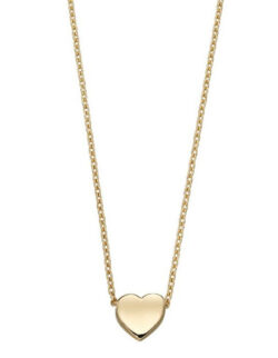 Yellow Gold Plain Heart Necklace GN309