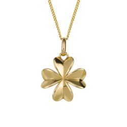 9ct Yellow Gold Four Leaf Clover Pendant