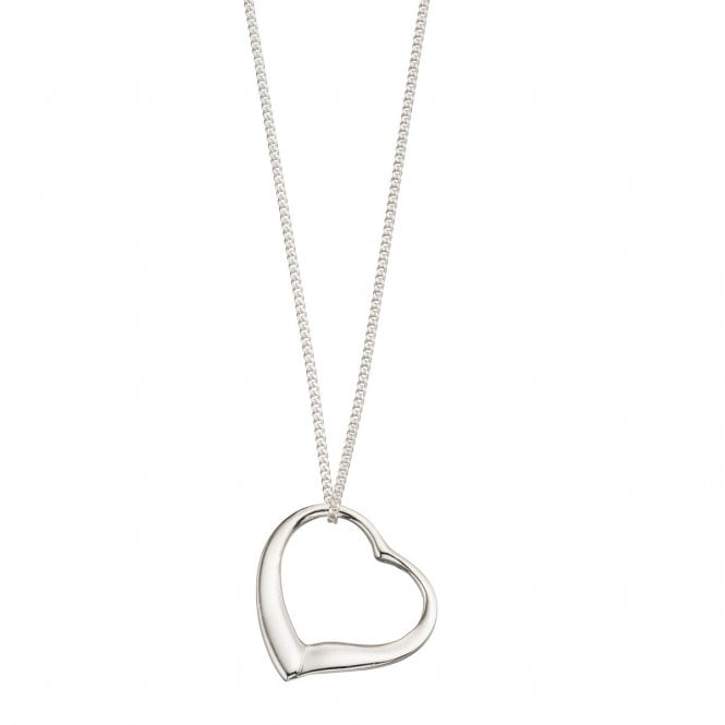Large Silver Slip-on heart pendant with 18" chain